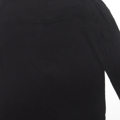 Papaya Womens Black  Viscose Tunic T-Shirt Size S V-Neck