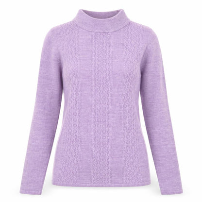 Casamia Womens Purple Crew Neck Acrylic Pullover Jumper Size S