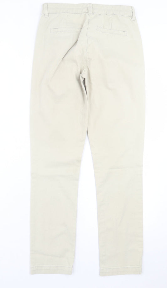 Monsoon Womens Beige  Cotton Straight Jeans Size 8 L27 in Regular Button