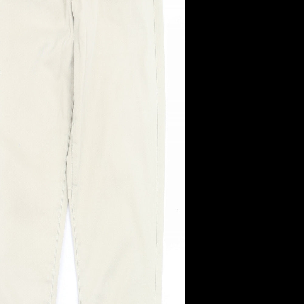 Monsoon Womens Beige  Cotton Straight Jeans Size 8 L27 in Regular Button