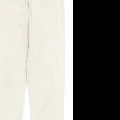 Monsoon Womens Beige  Cotton Straight Jeans Size 8 L27 in Regular Button