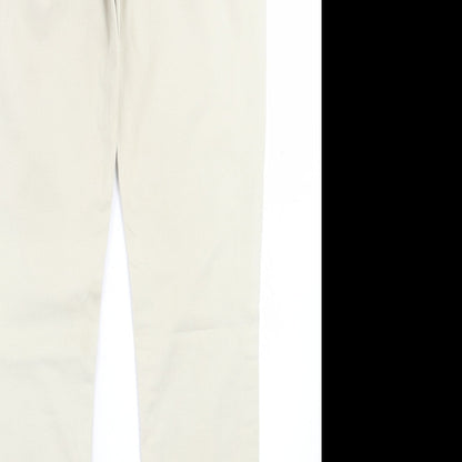 Monsoon Womens Beige  Cotton Straight Jeans Size 8 L27 in Regular Button