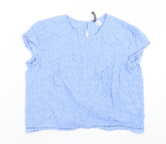 Womens UK Size 14 H&M Purple Cropped T-Shirt