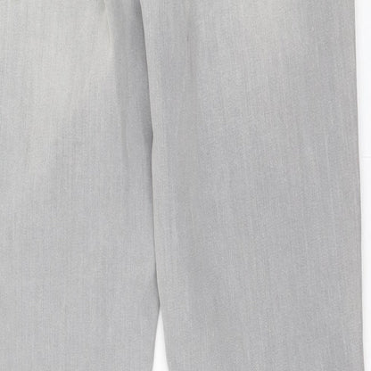 RJR.John Rocha Womens Grey  Cotton Straight Jeans Size 12 L30 in Regular Button