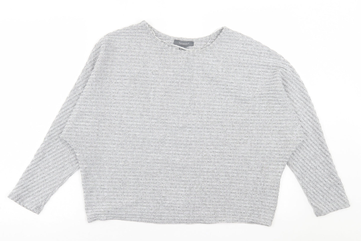 Primark Womens Grey  Polyester Basic T-Shirt Size S Crew Neck