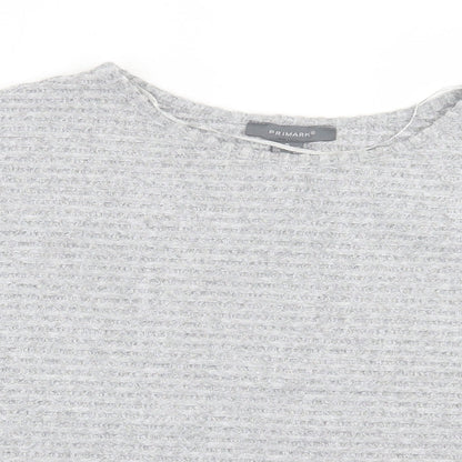Primark Womens Grey  Polyester Basic T-Shirt Size S Crew Neck