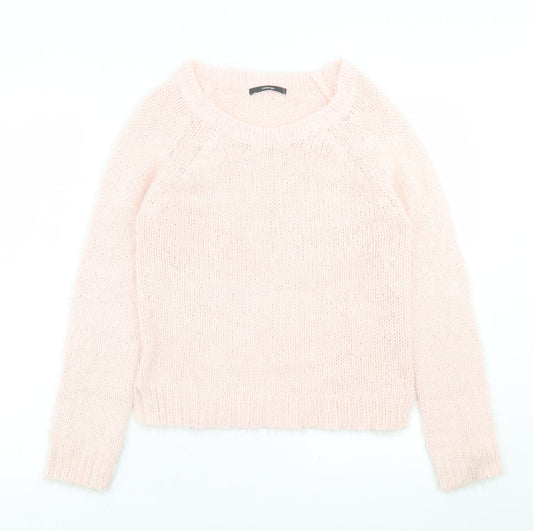 George Womens Pink Crew Neck  Acrylic Pullover Jumper Size 10