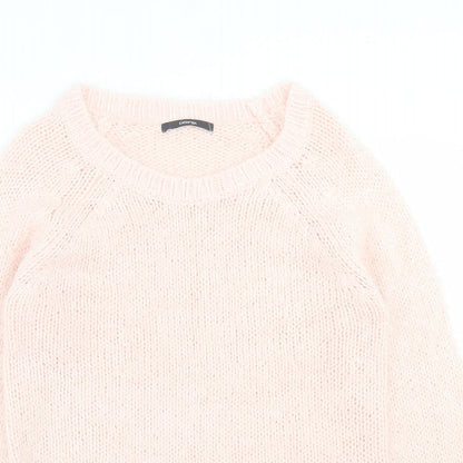 George Womens Pink Crew Neck  Acrylic Pullover Jumper Size 10