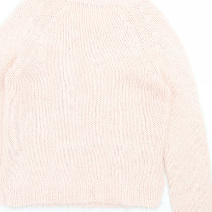 George Womens Pink Crew Neck  Acrylic Pullover Jumper Size 10