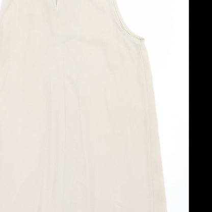 Benneton  Womens Beige  Polyester Basic Tank Size XS Crew Neck