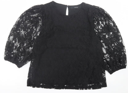 Womens UK Size M VERO MODA Black Basic Blouse