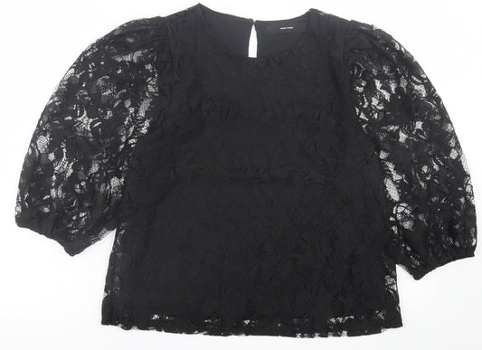 Womens UK Size M VERO MODA Black Basic Blouse