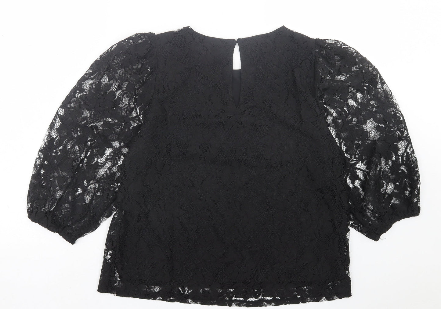 Womens UK Size M VERO MODA Black Basic Blouse