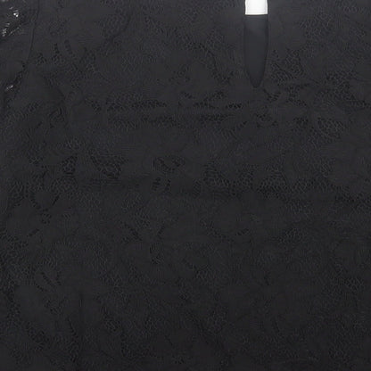 Womens UK Size M VERO MODA Black Basic Blouse