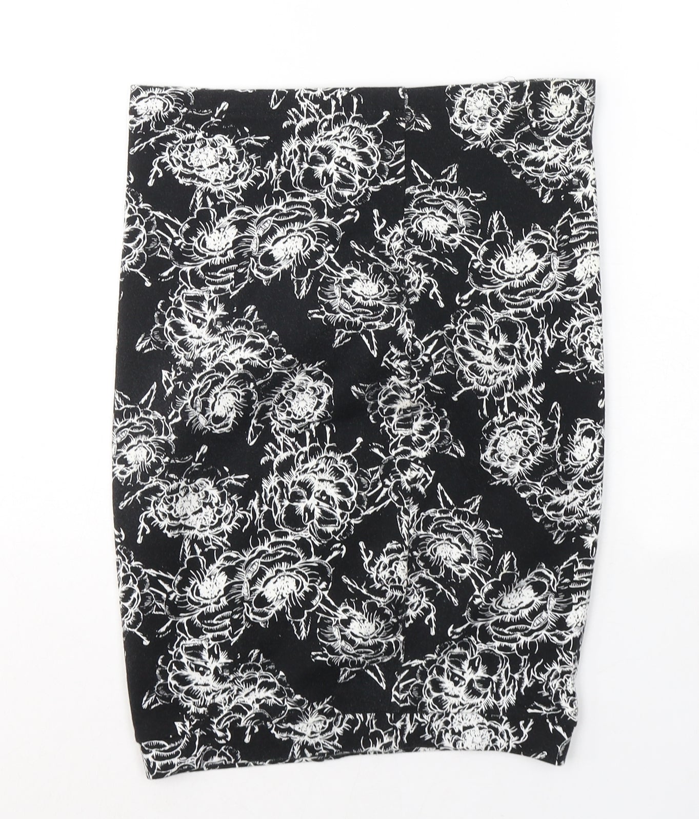 Papaya Womens Black Geometric Cotton A-Line Skirt Size 8