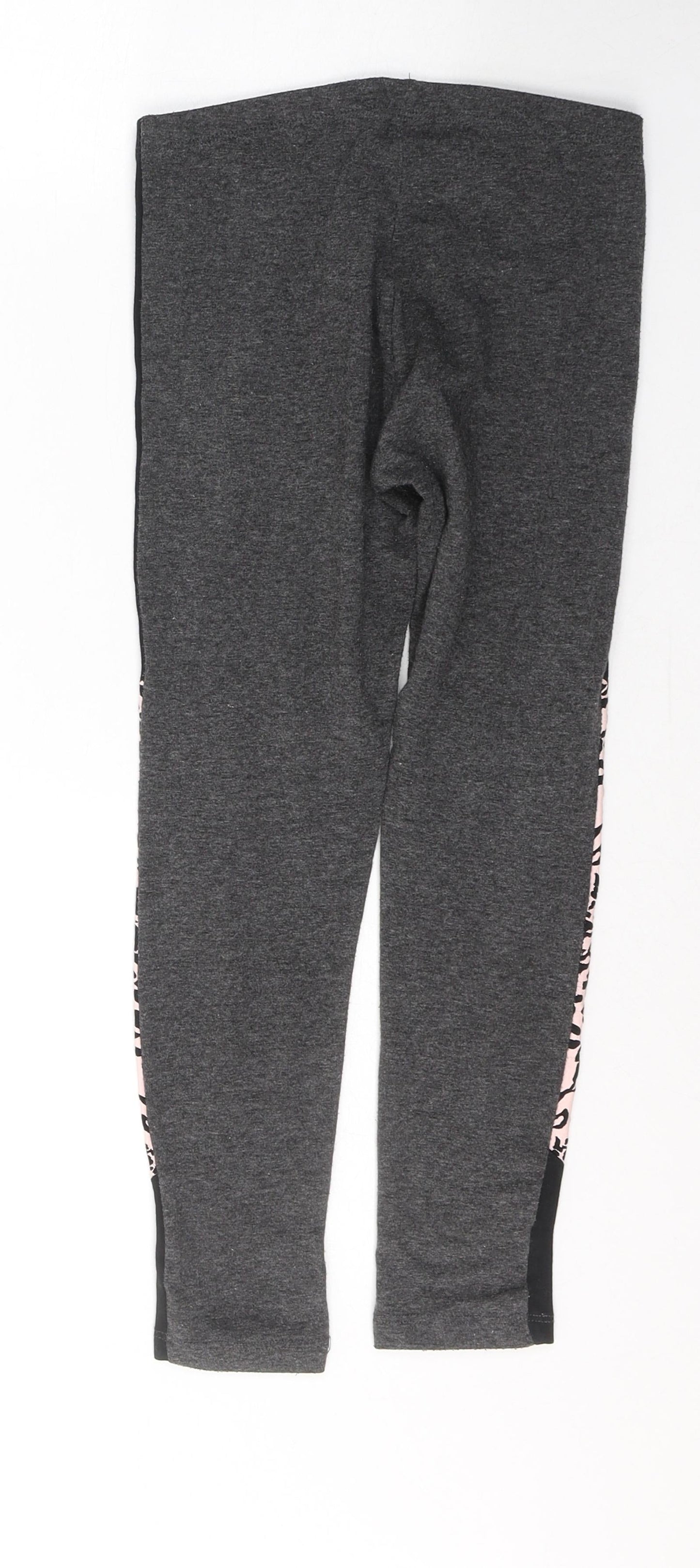 Miss Evie Girls Grey Animal Print Polyester Pedal Pusher Trousers Size 8-9 Years  Regular Pullover