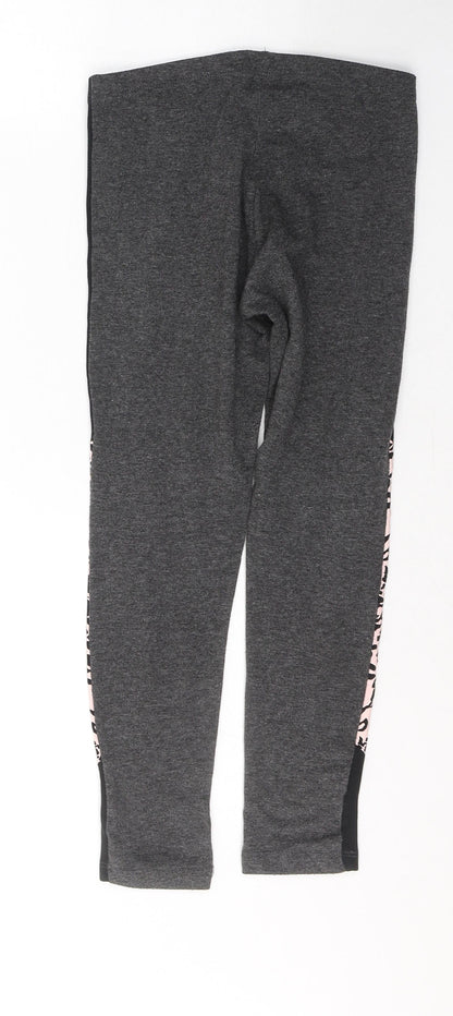 Miss Evie Girls Grey Animal Print Polyester Pedal Pusher Trousers Size 8-9 Years  Regular Pullover