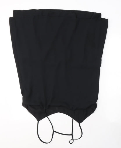 Preworn Womens Black  Polyester Bodycon  Size M  Square Neck Pullover