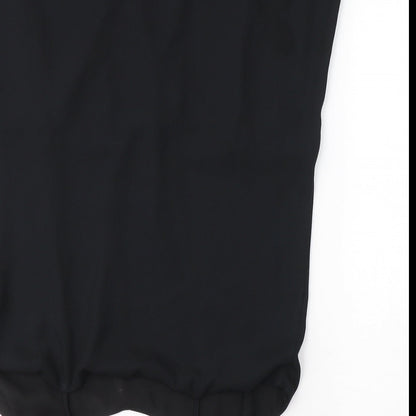 Preworn Womens Black  Polyester Bodycon  Size M  Square Neck Pullover