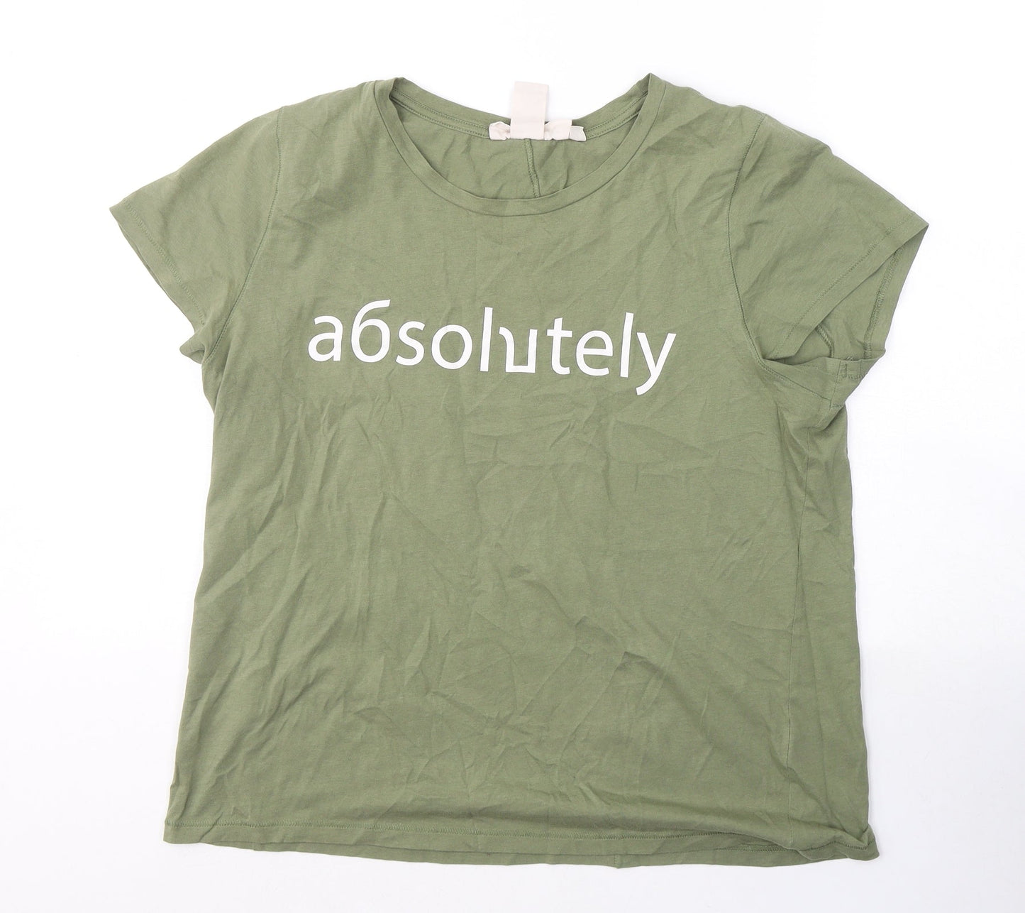 Womens UK Size L H&M Green Basic T-Shirt