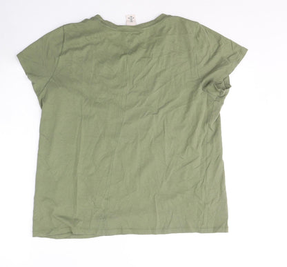Womens UK Size L H&M Green Basic T-Shirt