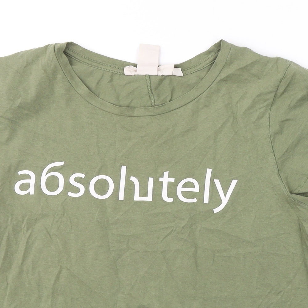 Womens UK Size L H&M Green Basic T-Shirt