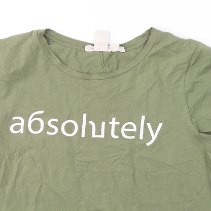 Womens UK Size L H&M Green Basic T-Shirt