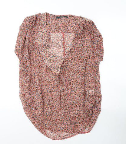 Womens UK Size 12 Luxzuz Red Basic Blouse