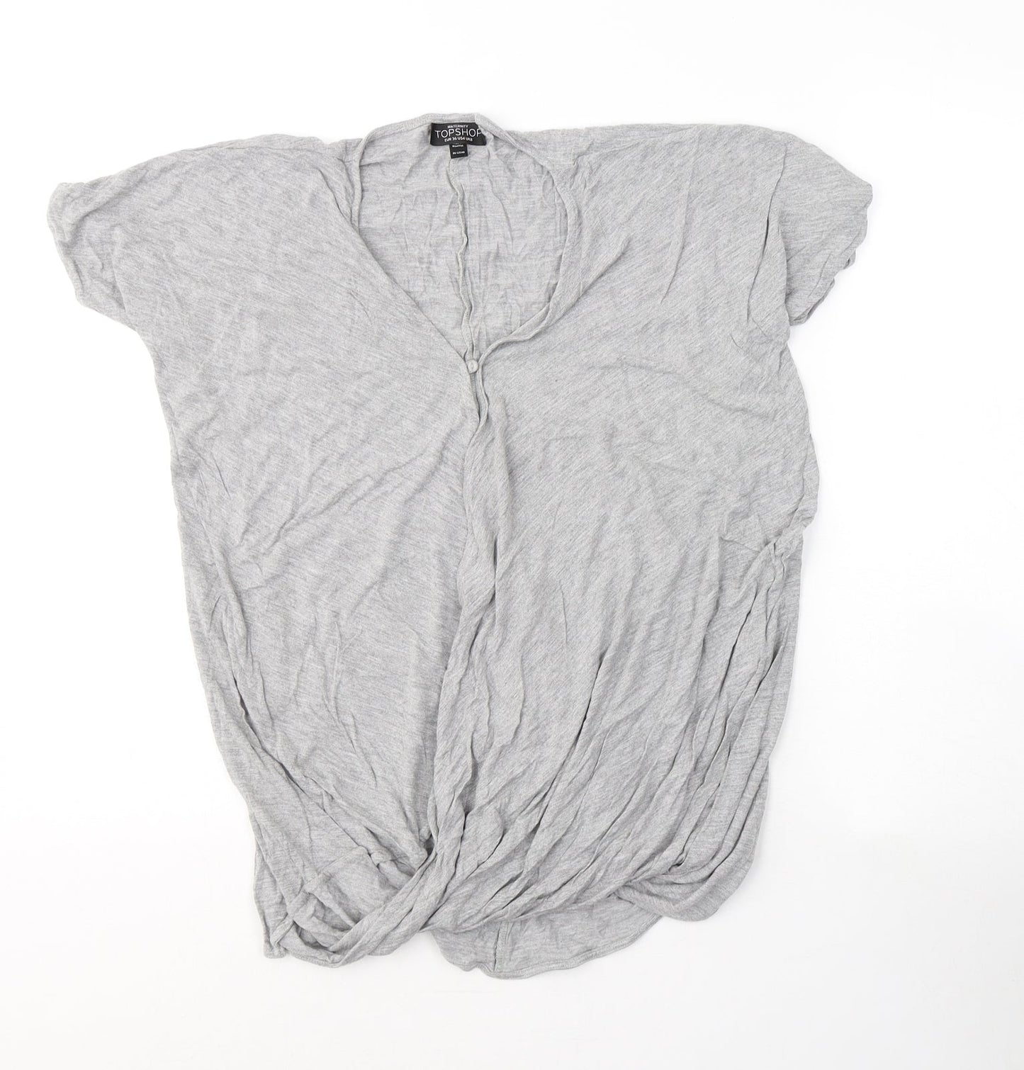 Womens UK Size 8 Topshop Grey Basic T-Shirt