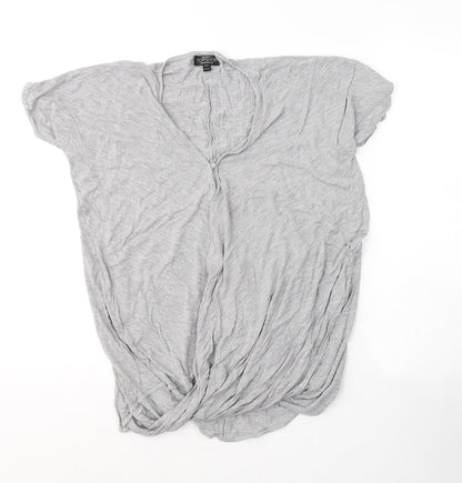 Womens UK Size 8 Topshop Grey Basic T-Shirt