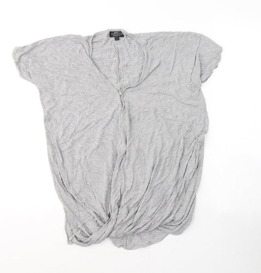 Womens UK Size 8 Topshop Grey Basic T-Shirt