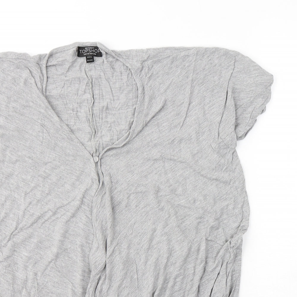 Womens UK Size 8 Topshop Grey Basic T-Shirt