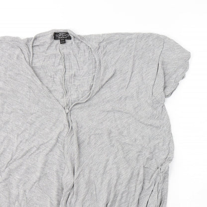 Womens UK Size 8 Topshop Grey Basic T-Shirt
