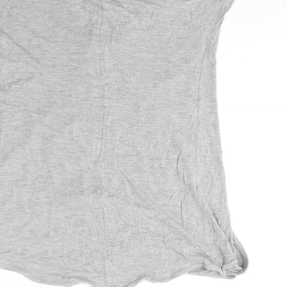 Womens UK Size 8 Topshop Grey Basic T-Shirt