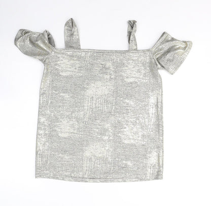 F&F Womens Gold  Polyester Basic T-Shirt Size 12 Square Neck