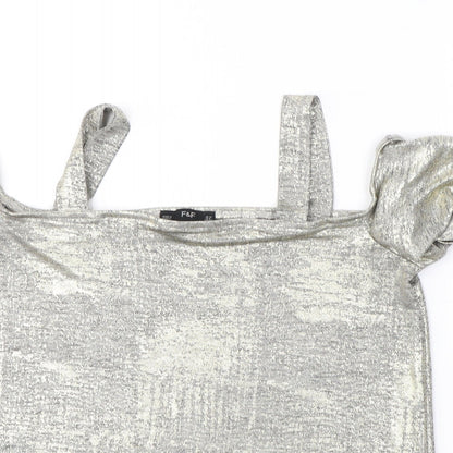 F&F Womens Gold  Polyester Basic T-Shirt Size 12 Square Neck