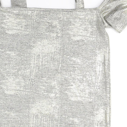 F&F Womens Gold  Polyester Basic T-Shirt Size 12 Square Neck