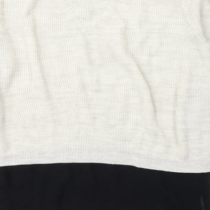 F&F Womens Beige Round Neck  Acrylic Pullover Jumper Size 14