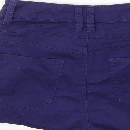 New Look Girls Blue  Cotton Hot Pants Shorts Size 12 Years  Regular Buckle