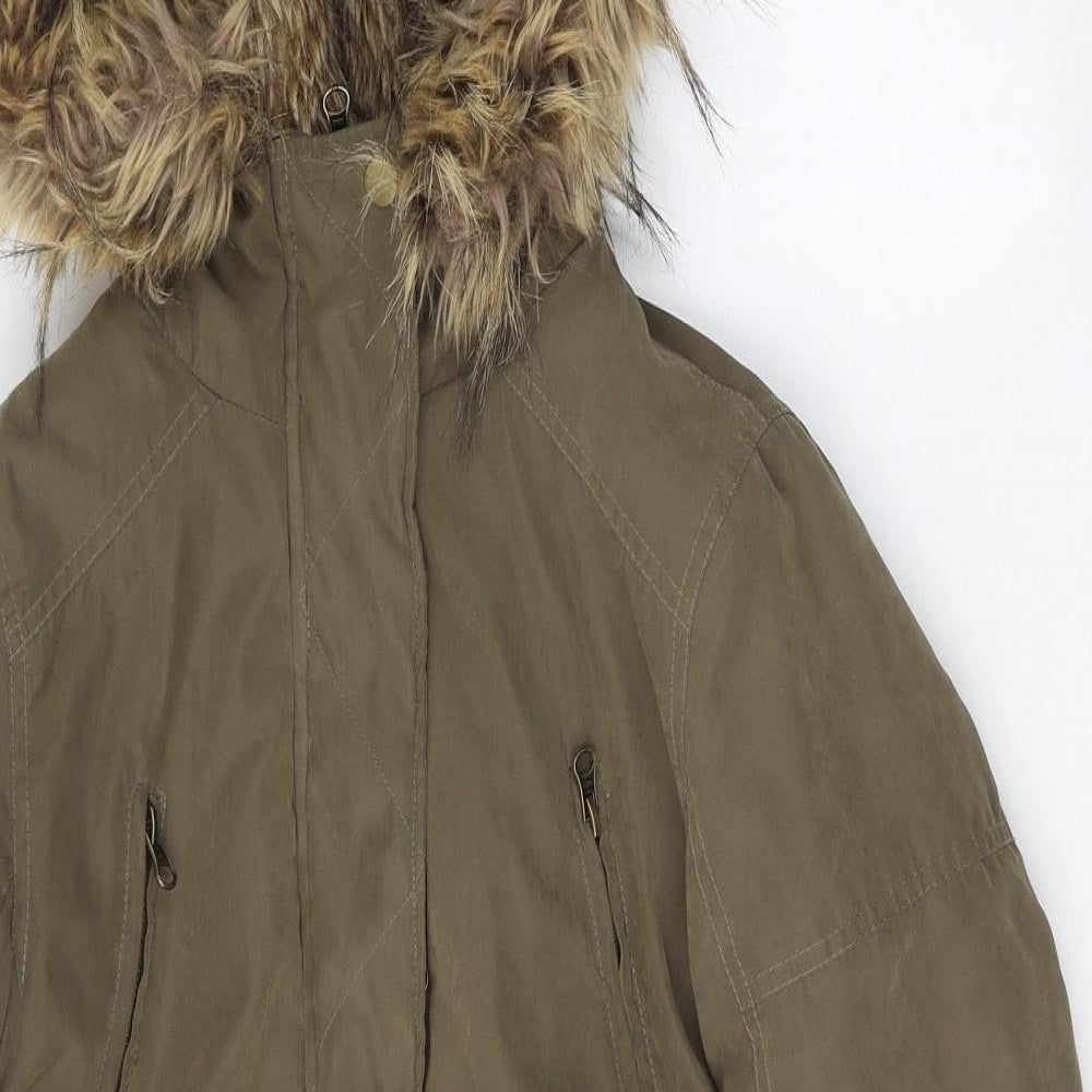 Perisian Womens Green   Trench Coat Coat Size 10  Zip