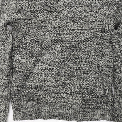 Label Lab Mens Grey Round Neck  Acrylic Pullover Jumper Size S