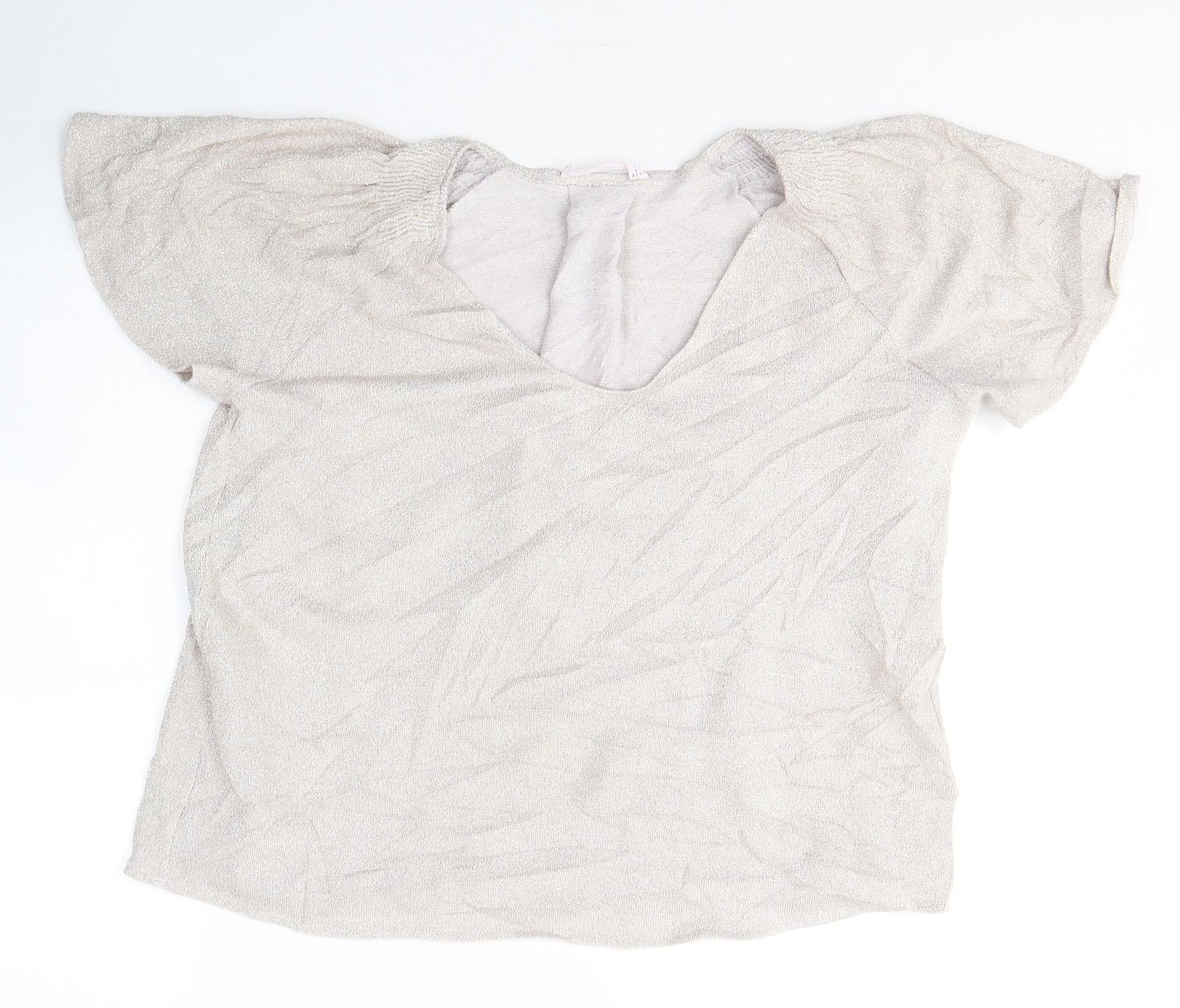 Womens UK Size S Mango Grey Basic T-Shirt