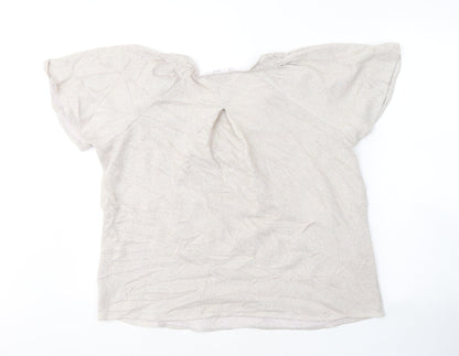 Womens UK Size S Mango Grey Basic T-Shirt