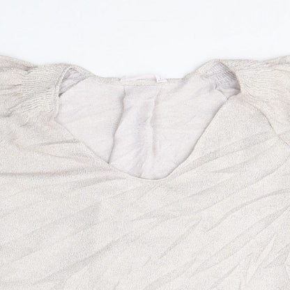 Womens UK Size S Mango Grey Basic T-Shirt