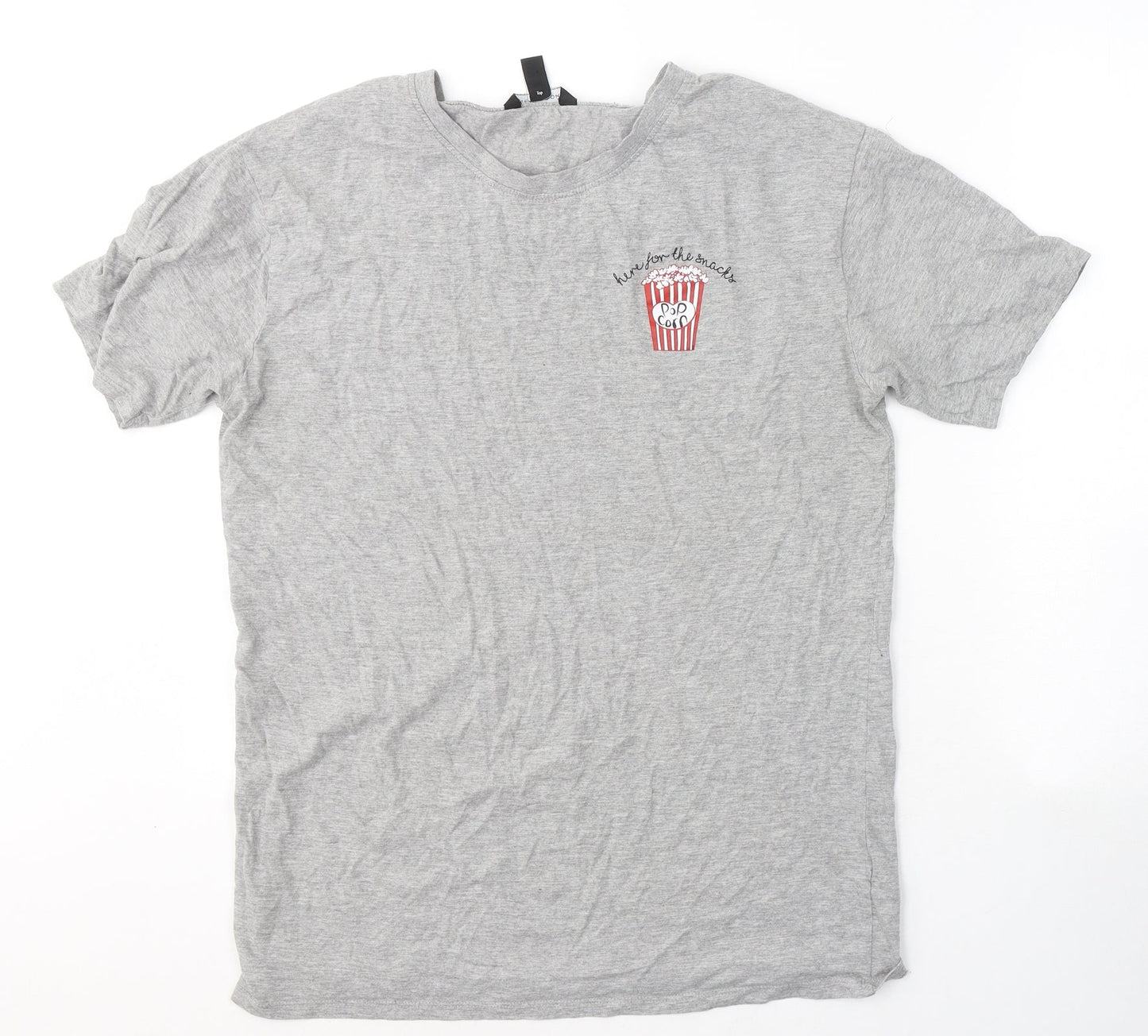Womens UK Size 10 New Look Grey Basic T-Shirt