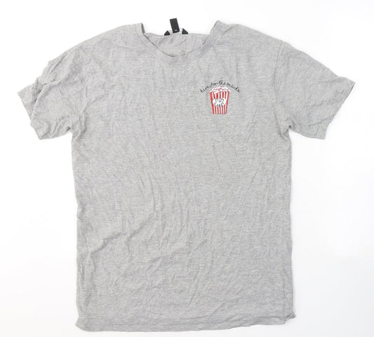 Womens UK Size 10 New Look Grey Basic T-Shirt