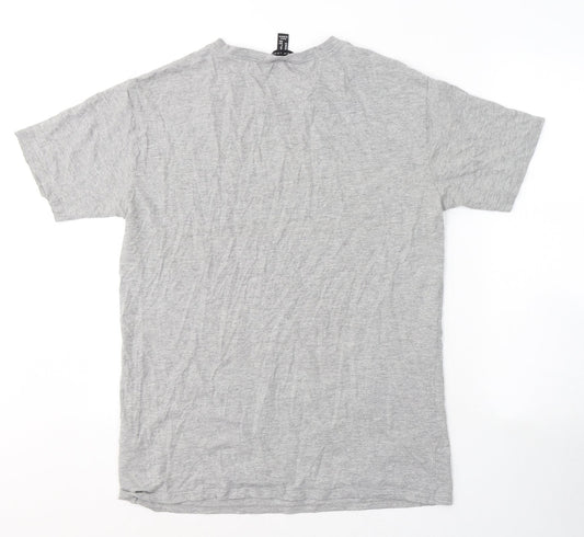 Womens UK Size 10 New Look Grey Basic T-Shirt