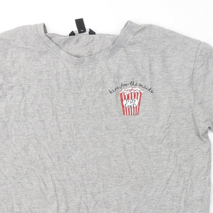 Womens UK Size 10 New Look Grey Basic T-Shirt
