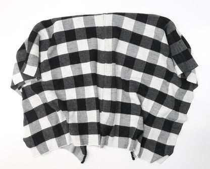 New Look Womens Grey V-Neck Check Acrylic Cardigan Jumper One Size