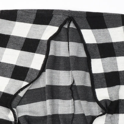 New Look Womens Grey V-Neck Check Acrylic Cardigan Jumper One Size